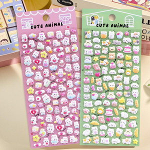 
Small animal pattern three-dimensional bubble stickers for children, boys and girls, snack food, mobile phone decoration 3D stickers