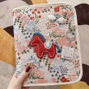 
Embroidered Pony Pregnancy Checkup Storage Booklet with Zipper Bag 2026 New Report Single Horse Baby Pregnancy Certificate Portable Folder Pregnant Mother Pregnancy File Early Supplies Manual