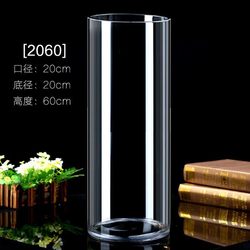 Transparent 50cm Tall 60cm Wide Flower Arrangement Vase for Lucky Bamboo and Lilies, Cylindrical, Floor-Standing, Versatile, Extra-Large Glass Vase