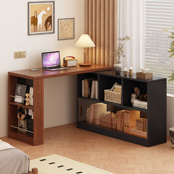 Computer Desk with Integrated Drawer Cabinet, Antique Style, Corner Bedroom Study, Home Use, Rotating Dressing Table, L-Shaped Writing Desk, Office Use