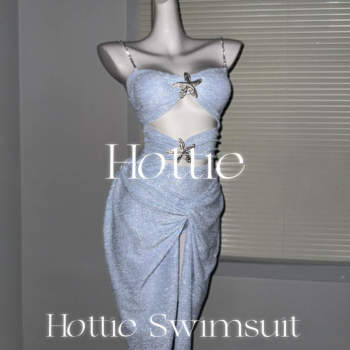 Two hot girls' high-end silver slim one-piece swimsuits