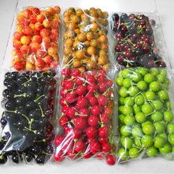 Miniature Fake Fruits and Vegetables Decorative Model Toys, Simulated Red Fruits, Green Cherries, Hawthorn, Round Fruits, Pears