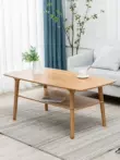 Bàn cà phê phòng khách hộ gia đình bàn trà căn hộ nhỏ sofa bàn phụ đơn giản cho thuê nhà bàn thấp gỗ không nguyên khối 2024 phong cách mới bàn trà đôi 