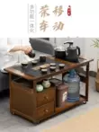 Di động bàn trà bàn trà nhà gỗ chắc chắn trà xe đẩy phòng khách bàn cà phê sofa bên tủ bộ ấm trà khay ấm đun nước tích hợp ban tra dien