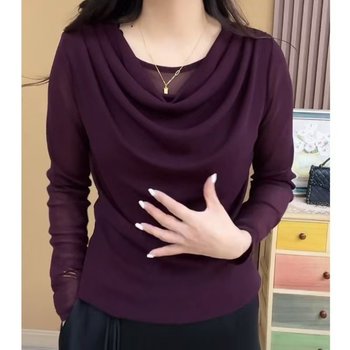 
Mom's new spring and autumn style mesh top