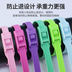 Naughty Castle Nylon Cable Ties, Colorful Binding Fasteners, High-Strength Binding Straps, Cable Ties, Tensioners, Self-Locking Type