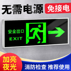 Fire Emergency Safety Exit Sign, Self-Luminous Fluorescent, No Power Required, No Need to Plug In, Glow-In-The-Dark Wall Stickers, Floor Stickers, Stair Evacuation Route Emergency Escape Signs, Warning Signs