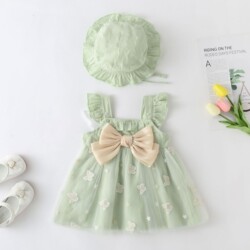 Baby Clothes Summer Pure Cotton Sleeveless Dress for 3-Year-Old Girl ins Style Suspender Dress First Birthday Dress Princess Dress Summer