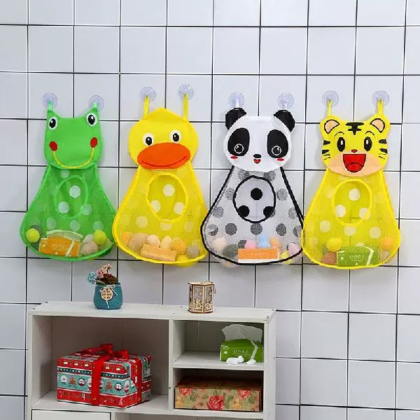 Baby Bathroom Mesh Bag Sucker Design For Bath Toys Babies Kids