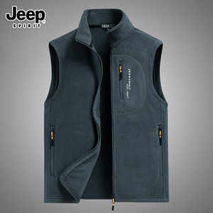JEEP Jeep Fleece Vest Men's Fall and Winter Style Daddy Outdoor Sports Leisure Running Fleece Vest Horse Clip