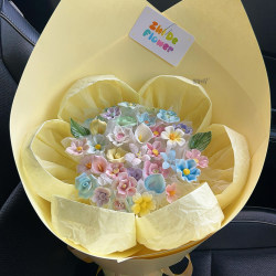 Unique New High-End Jingdezhen Ceramic Bouquet Finished Product Artificial Flowers Birthday Gift for Girlfriend, Women, Men, Practical