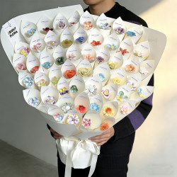 High-End Jingdezhen Ceramic Bouquet Finished Product Hand-Held Bouquet Jingdezhen Eternal Flower First Birthday Gift Bouquet Birthday Present