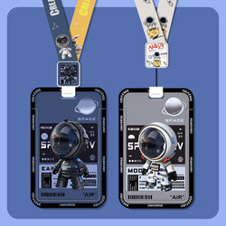 Card Holder Access Control Meal Card Id Bus Campus Primary School Student School Badge Keychain Integrated with Lanyard Hanging Neck Work Badge Factory Brand Transportation Subway Retractable Anti-Lost Elevator Protective Cover