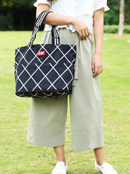 Foldable Shopping Bag with Wheels, Portable Trolley Bag, Large Supermarket Eco-Friendly High-Capacity Tote for Grocery Shopping