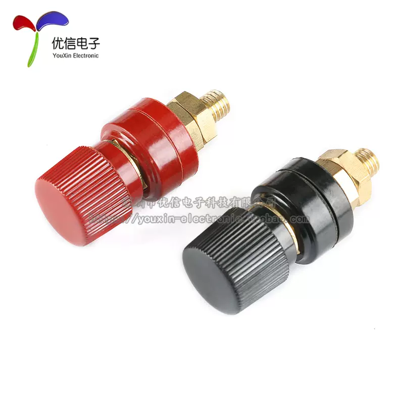 333/M6/555/M8纯t铜/铜芯镀镍接线柱汽油发电机电源端子红/黑-Taobao