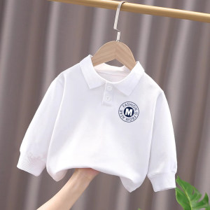 
Children's clothing long-sleeved Polo shirt T-shirt 2026 new bottoming shirt boys and girls thin pure cotton spring and autumn tops