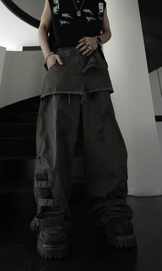 
American high street vibe style jeans for men, summer thin loose straight wide leg pants trendy brand handsome