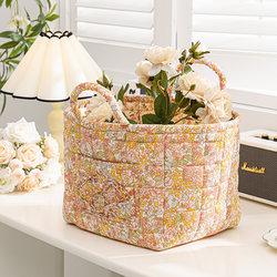 Foreign Trade Export Korean-Style Pastoral Home Fabric Storage Basket for Organizing Underwear, Miscellaneous Items, and Cosmetics, Portable and Washable