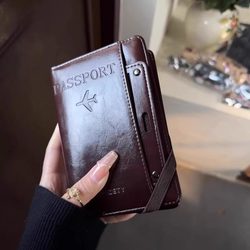 【Travel Essentials】Multifunctional Passport Holder Card Case Document Boarding Pass Organizer Airline Ticket Holder Wallet All-In-One for Women