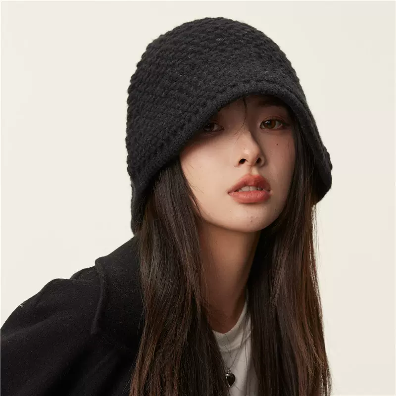 杨紫同款帽子2023年爆款女渔夫帽秋冬新款潮大头围针织毛线帽冬季-Taobao