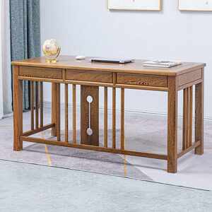 
Ancient mahogany furniture, African wenge wood (scientific name: African wood) study desk, solid wood desk