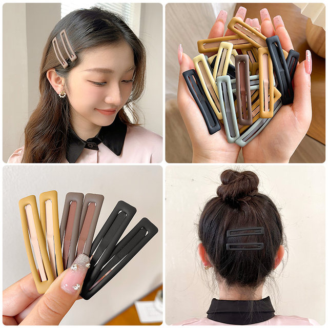 Liu Yifei's Same Style Black Frosted Hair Clip For Women's Broken Hair 