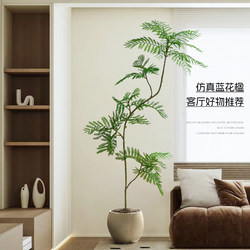 High-End Bionic Green Plant Jacaranda Indoor Living Room Decoration Next to the Tv Cabinet High-Quality Artificial Plant