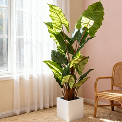 Simulated Green Plant Rainbow Taro Indoor Living Room Decoration Ornaments High-Quality Bionic Green Plant Floor-Standing Potted Fake Tree