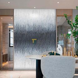 Ceramic Fan-Shaped Art Mosaic 3D Glass Gradient Puzzle Background Wall Hotel Bathroom Clubhouse