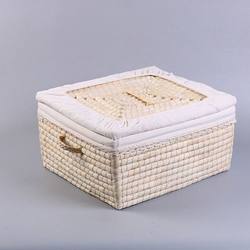 Specialized Basket for Steamed Buns, Insulated Basket, Cake Basket, Straw Woven Corn Husk Basket with Lid, Steamed Bun Basket, Egg Rice Steamer, Storage, Removable and Washable