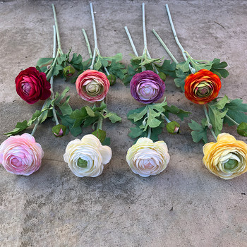 
High-quality flocked dew lotus artificial flower living room dining table indoor silk flower ornaments peony decorative flower arrangement