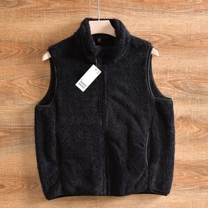 
High-end coral velvet! Highly efficient and warm! Can be worn with couples in autumn and winter men's stand-up collar solid color waistcoat vest