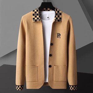 Light luxury wool jacket for men in spring and autumn Korean style short slim fit handsome young men's spliced ​​embroidered windbreaker men's blazer