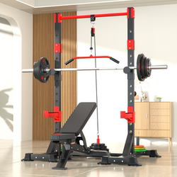 Multifunctional Barbell Squat Rack, Bench Press Integrated Rack, Men's Fitness Home Pull-Up Rack, Fitness Equipment