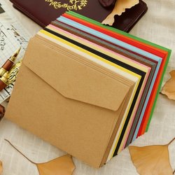 Small Envelope 100 Pieces Set Paper Bag Fresh Candy Color Voucher Bill Business Card Simple Card Monochrome Envelope Bag File Bag Small Card Envelope Letterhead Membership Card Bank Card Storage