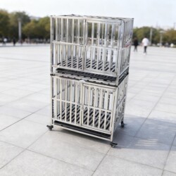 Double-Layer Stainless Steel Breeding Cage, Partition Cage, Foster Care Cage, Single-Layer Universal for Cats and Dogs, Suitable for Large, Medium, and Small Dogs