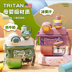 Imported from the United States, Tritan Double Drinking Cup for Kidsren, Summer Students, Super Cute Straw Cup, Special Cute Water Bottle for School