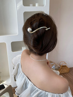High-End Pearl Back Head Clip Headdress Hair Clip For Women
