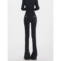 Abwear Keeps Walking-original Bell-bottom Women's Black Jeans Autumn And Winter New Style Boot-cut Pants For Slimming