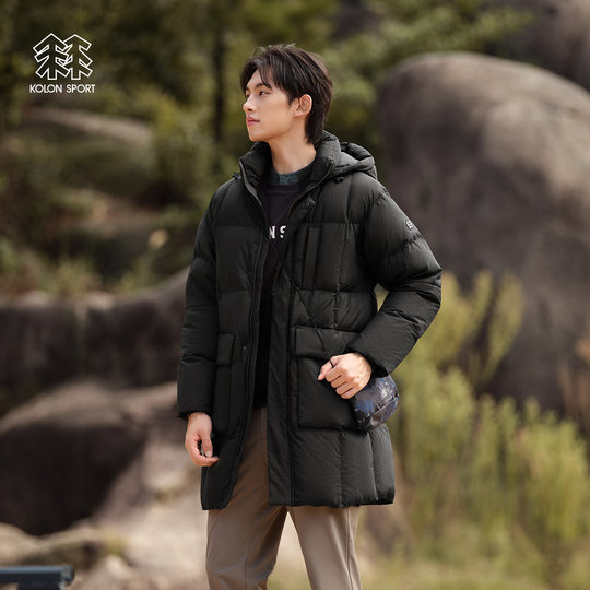 Kolon 男性と女性のカップル ミッドレングス ダウン ジャケット 