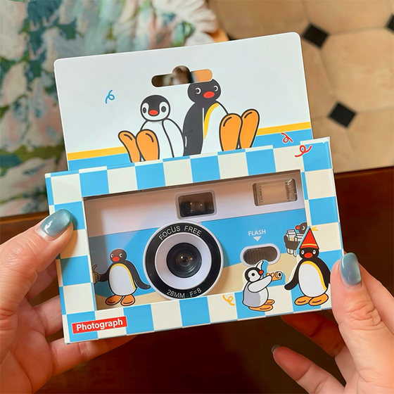 
Pingu Penguin Film Camera Replaceable Film Non-Disposable Camera Christmas Gift Birthday for Girlfriends