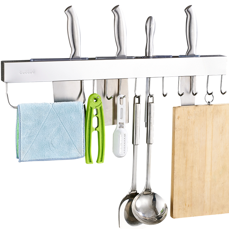 Stainless Steel Knife Holder - Wall Mount Kitchen Utensil Rack