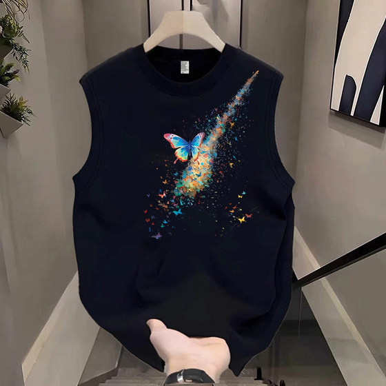 
2026 New Summer Vest Men's Outdoor Sports Sleeveless T-Shirt Pure Cotton Loose Large Size Men's Waistcoat Top