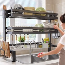 Kitchen Storage Rack, Sink Rack, Multifunctional Dishwashing Rack, Dish Rack, Storage Rack for Bowls and Plates, Draining Rack