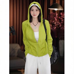 2026 Spring New Hooded Sweatshirt Jacket for Women, Popular Fashionable Solid Color Versatile Youthful Casual Top