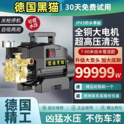 Black Cat High-Pressure Car Washer for Home Use 220V Cleaning Machine High-Power Fully Automatic Car Washing Device Portable Car Brush Pump