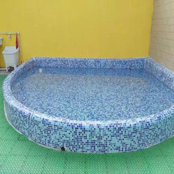 Swimming Pool Glass Mosaic Blue Pool Bath Pool Fish Pond Landscape Pool Outdoor Mosaic Tile Project Landscape
