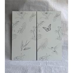 400X800 French-Style Retro Cream Swallow Pattern Tile Kitchen and Bathroom Wall Tile Balcony Floor Tile Green Floral Pattern