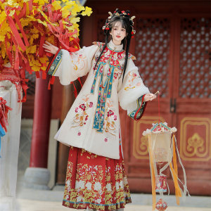 
Zuihuanlou_Yunjin Yingcai Ming Dynasty Hanfu Women 2025 New Original Winter Thickened Long Gown Horse Face Skirt Ancient Costume