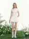 AYF' Yuexi Floating Light' 2025 new French white short skirt retro lace hem cake skirt